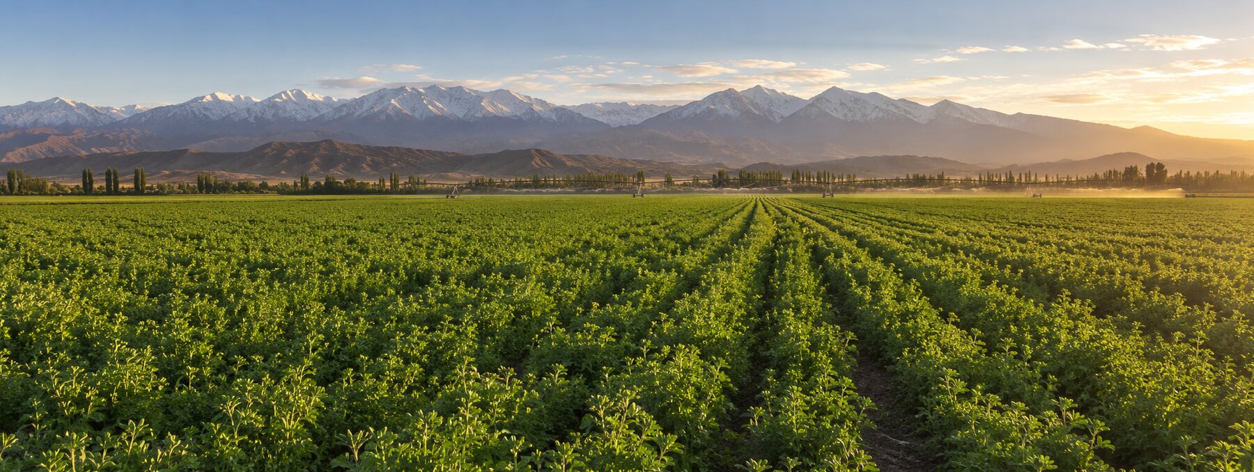 Alfalfa fields in Mendoza, Argentina