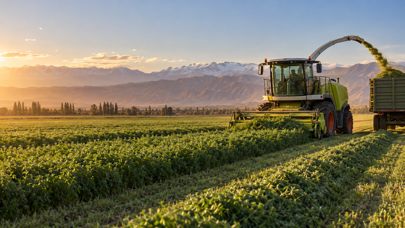 Cosecha de alfalfa en Mendoza